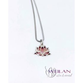 Lótusz ezüst tűzzománc medál 