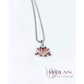 Lótusz ezüst tűzzománc medál 