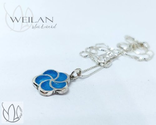 Karnevál - Flora ezüst tűzzománc medál vékony ezüst nyakláncon