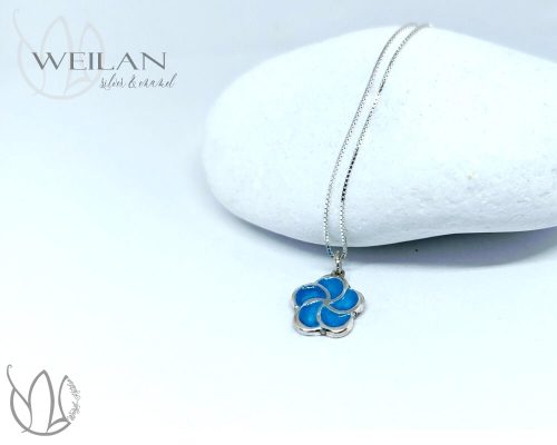 Karnevál - Flora ezüst tűzzománc medál vékony ezüst nyakláncon