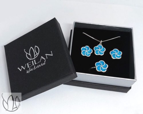 Karnevál - Flora ezüst tűzzománc szett Weilan dísudobozban