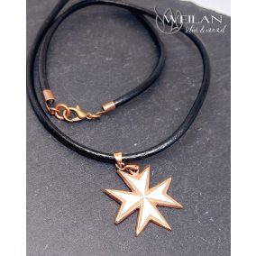 Tűzzománcozott bronz Máltai kereszt medál