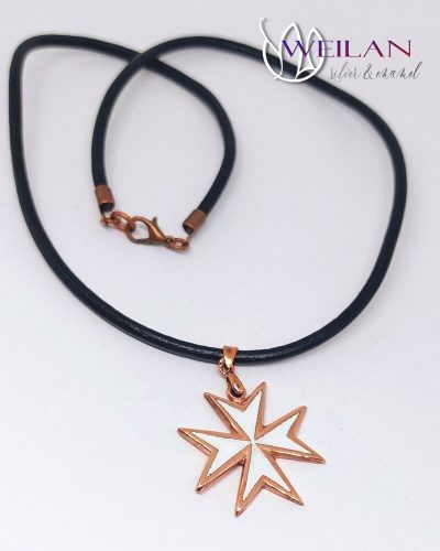 Tűzzománcozott bronz Máltai kereszt medál