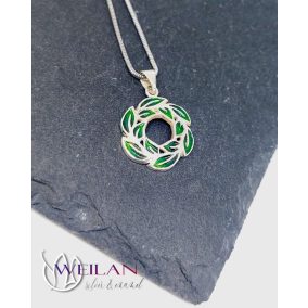 Laurus / Babér ezüst tűzzománc medál