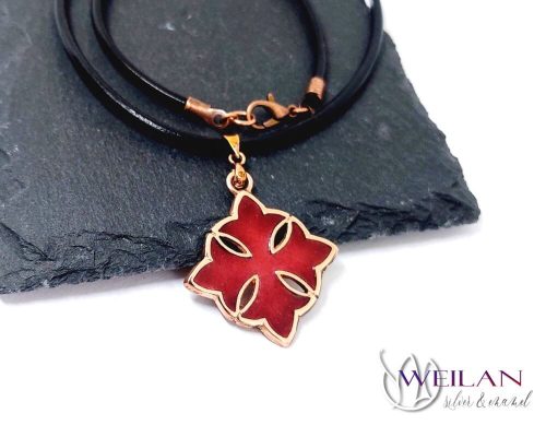 Tűzzománcozott bronz Görög kereszt medál