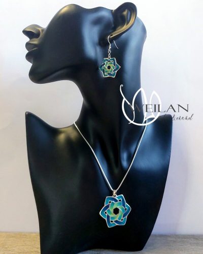 Kelta - Druida ezüst tűzzománc szett viselése