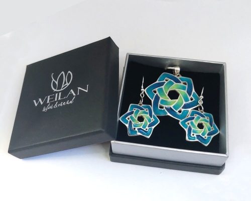 Kelta - Druida ezüst tűzzománc szett WEILAN díszdobozban