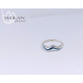 Wave - 925 sterling Silver Enamel Ring (turquoise blue)