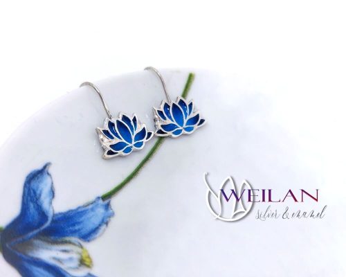 Mandala ezüst ajour tűzzománc fülbevaló