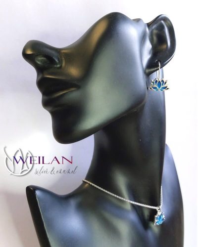 Mandala ezüst ajour tűzzománc szett viselése