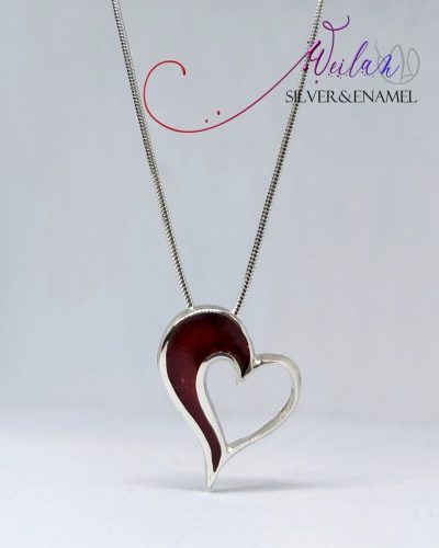 my Valentine - Szívdobbanás ezüst tűzzománc medál