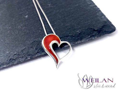 my Valentine - Szívdobbanás ezüst tűzzománc medál