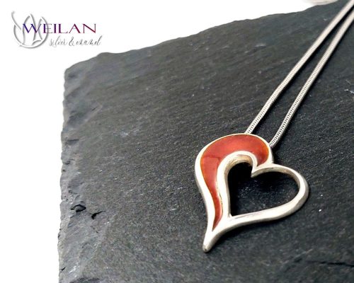 my Valentine - Szívdobbanás ezüst tűzzománc medál