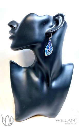 Pávatoll - ezüst ajour tűzzománc fülbevaló méret