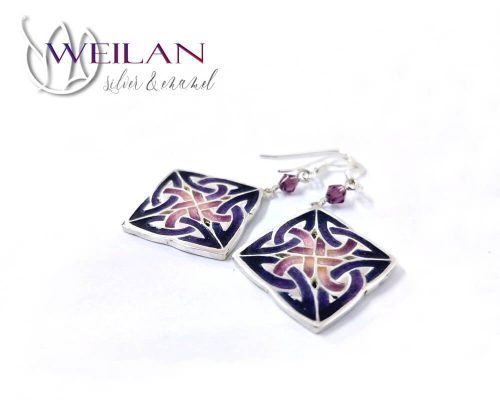 Vatis ezüst tűzzománc fülbevaló