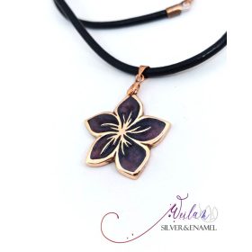 Flora - Cseresznyevirág bronz tűzzománc medál 