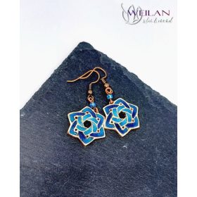 Druida - bronz tűzzománc fülbevaló (türkizkék)