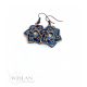 Kelta - Druida bronz tűzzománc fülbevaló, kék