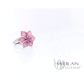 Clematis ezüst tűzzománc gyűrű