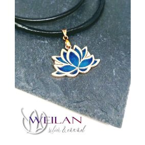 Lótusz bronz tűzzománc medál