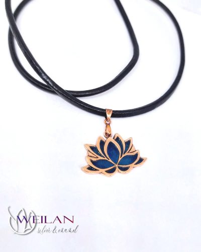 Lótusz bronz tűzzománc medál