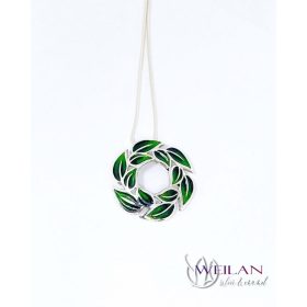 Leaf - Laurus / Babér ezüst tűzzománc medál