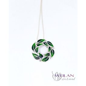 Leaf - Laurus / Babér ezüst tűzzománc medál