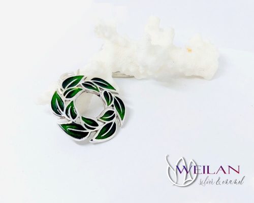 Leaf - Laurus / Babér ezüst tűzzománc medál