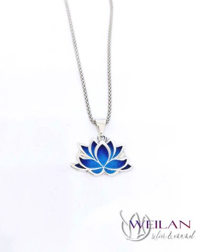 Lótusz ezüst tűzzománc medál