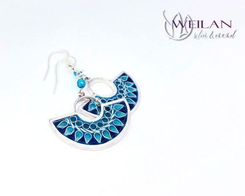 Délibáb - ezüst tűzzománc fülbevaló