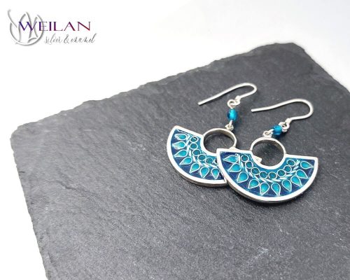 Délibáb - ezüst tűzzománc fülbevaló