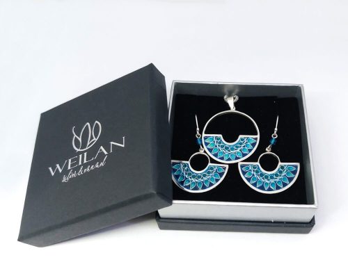 Délibáb - ezüst tűzzománc szett Weilan doboz