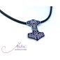 Edda - Mjölnir - Thor pörölye ezüst tűzzománc medál