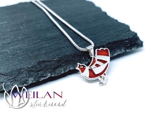 Tradició - Mesemadár ezüst tűzzománc medál