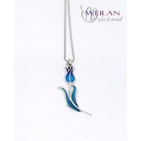 Hej'tulipán - Virágszálam ezüst tűzzománc medál OG