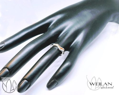 Wave - ezüst tűzzománc gyűrű viselése