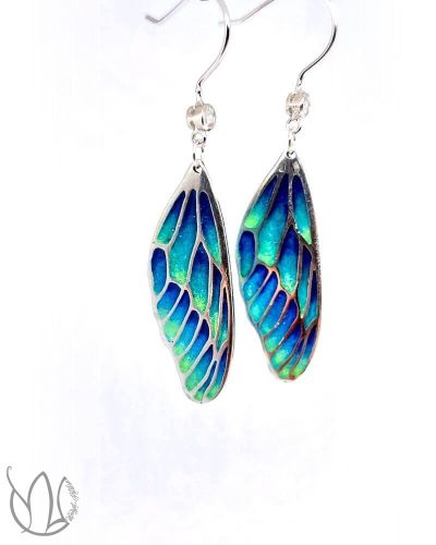 Wings - Dragonfly - ezüst ajour tűzzománc fülbevaló