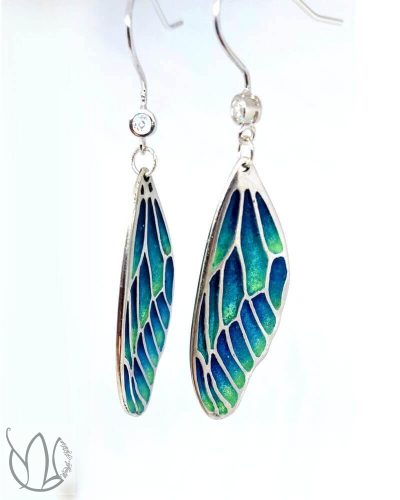 Wings - Dragonfly - ezüst ajour tűzzománc fülbevaló