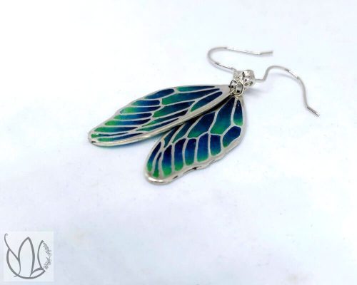 Wings - Dragonfly - ezüst ajour tűzzománc fülbevaló