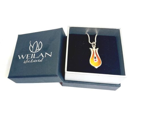 Pántlika - ezüst tűzzománc medál Weilan díszdobozban