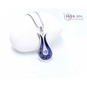 Pántlika ezüst tűzzománc medál