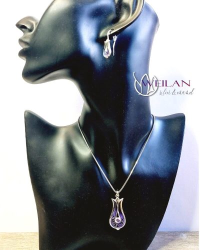 Pántlika ezüst tűzzománc szett viselése