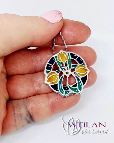 Körtánc ezüst tűzzománc medál