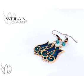 Hej'tulipán - Mátkám bronz tűzzománc fülbevaló OG