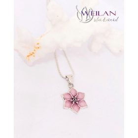 Clematis ezüst tűzzománc medál