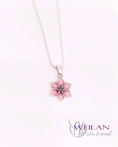 Clematis ezüst tűzzománc medál