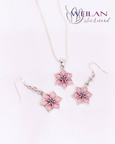 Clematis ezüst tűzzománc szett