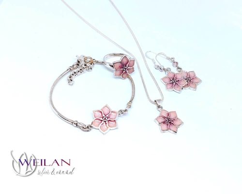 Clematis ezüst tűzzománc szett