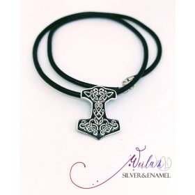 Edda - Mjölnir - Thor kalapácsa ezüst tűzzománc medál