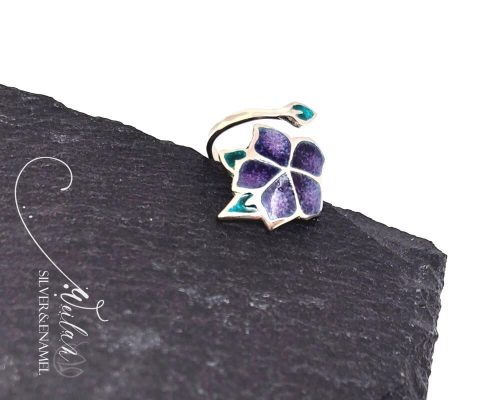 Flora - Nefelejcs ezüst, tűzzománc gyűrű